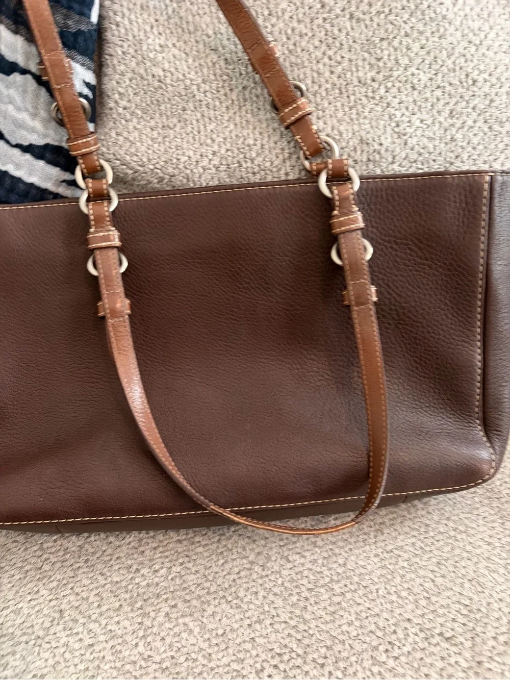 Vintage COACH Chelsea pebbled leather zip satchel/tote